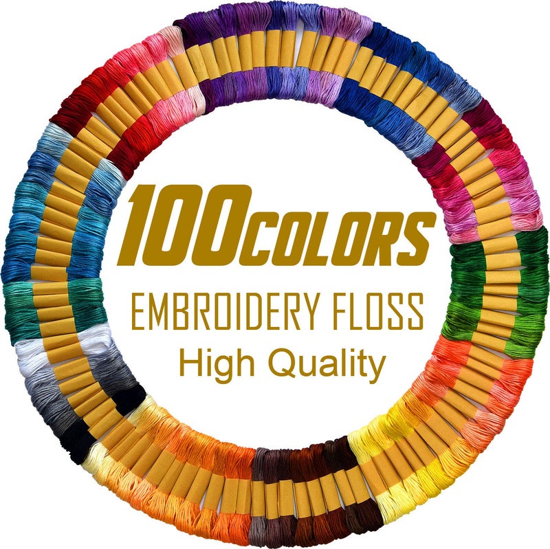 QCZKB 100 Skeins Per Pack -Embroidery Floss - Cross Stitch Threads - Friendship Bracelets Floss - Crafts Floss - Image 1